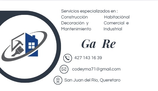 Ga Re servicios de construcción decoración y mantenimiento habitaciónal comercial e industrial